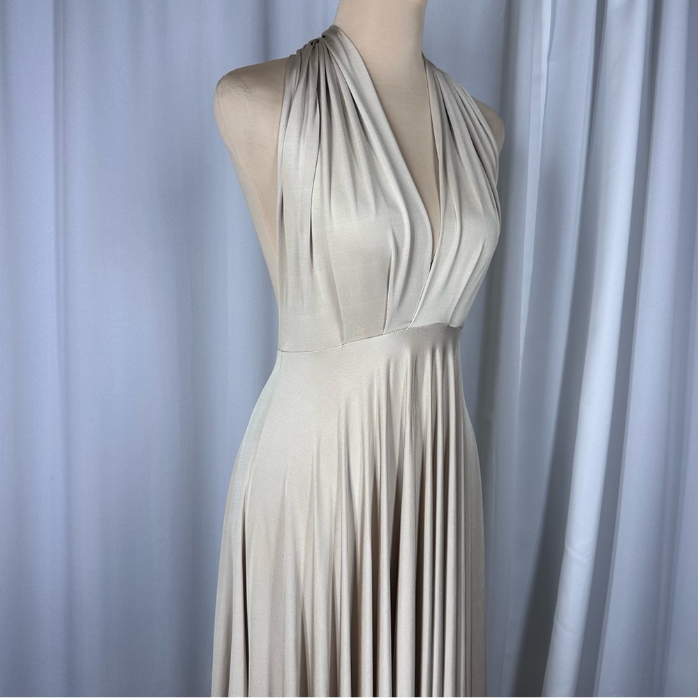 TwoBirds Dress Sz S/M? Multi Way Maxi Champagne Bridesmaid Formal Marylin EUC - Picture 2 of 11
